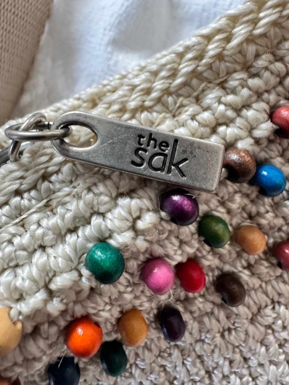 THE SAK Crocheted Crescent Crossbody with Bead Trim - Picture 3 of 12